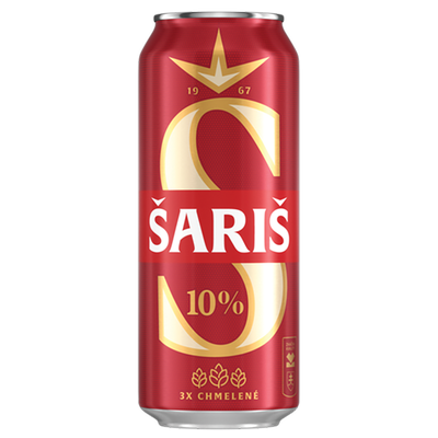 Obrázok ŠARIŠ 10% SVETLÉ PIVO 0,5L PLECH