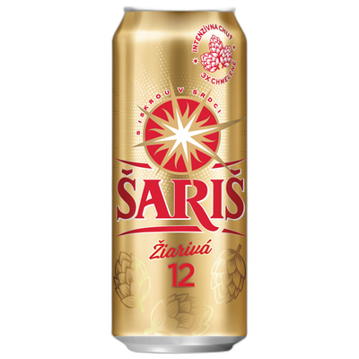 Obrázok ŠARIŠ ZLATÁ 12% SVETLÉ PIVO 0,5L PLECH