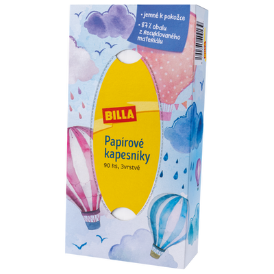 Obrázok BILLA KOZMET. UTIERKY 90KS, 3VRST.