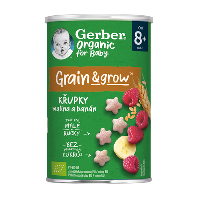 Obrázok GERBER ORGANIC CHRUMKY BAN/MALINA 35G