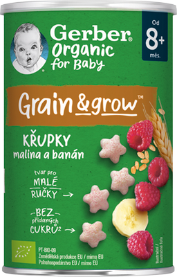 Obrázok GERBER ORGANIC CHRUMKY BAN/MALINA 35G
