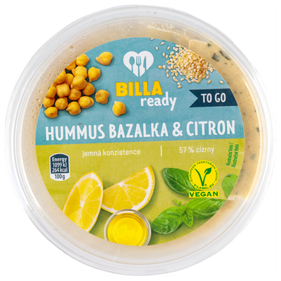 Obrázok BILLA READY HUMMUS BAZAL.A CITRÓN 160G