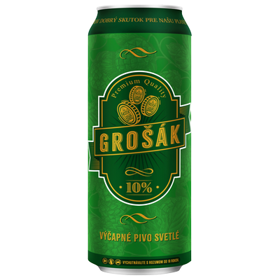 Obrázok GROŠÁK SVETLÉ PIVO 10% 0,5L PLECH