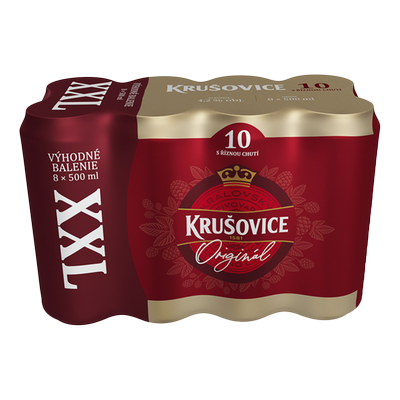 Obrázok KRUŠOVICE 10% SVETLÉ PIVO 8X0,5L PLECH