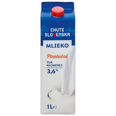 Obrázok CHUTE SLOVENSKA MLIEKO 3,6% ČERSTVÉ 1L