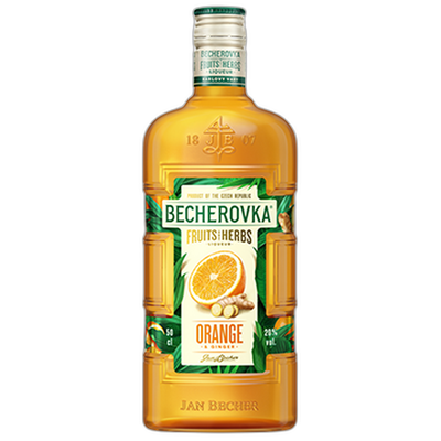 Obrázok BECHEROVKA POMARANČ A ZÁZVOR 20% 0,5L