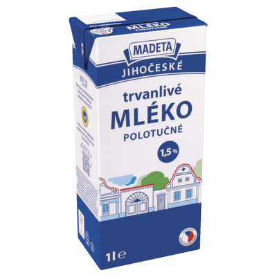 Obrázok MADETA JIHOČESKÉ MLIEKO 1,5% UHT 1L