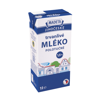 Obrázok MADETA JIHOČESKÉ MLIEKO 1,5% UHT 1L