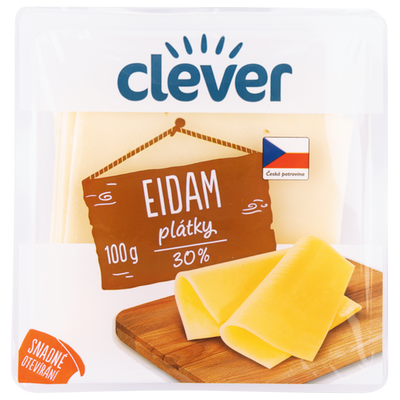 Obrázok CLEVER EIDAM 30% PLÁTKY 100G