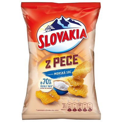 Obrázok SLOVAKIA Z PECE CHIPS MORSKÁ SOĽ 100G