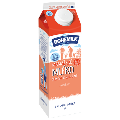 Obrázok BOHEMILK MLIEKO FARM. 3,6% ČERSTVÉ 1L