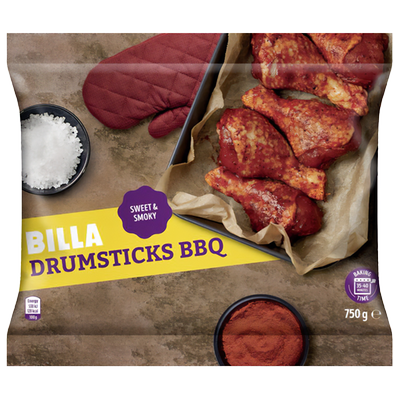 Obrázok BILLA CHICKEN DRUMSTICKS BBQ 750G