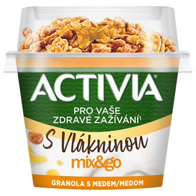 Obrázok DANONE ACTIVIA MIX&GO GRAN. S MEDOM 165G