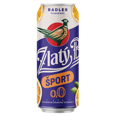 Obrázok ZB RADLER ŠPORT POMARANČ 0,0% 0,5L PLECH