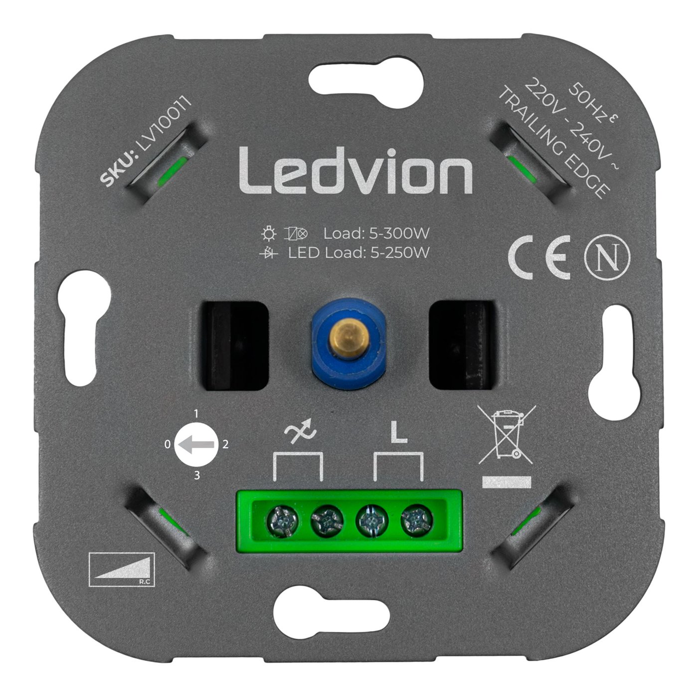 LED Variateur Interrupteur Inverseur >2 Variateurs. 1 Point Lumineux 5-250 Watt 220-240V - à Coupure de Phase - Universel