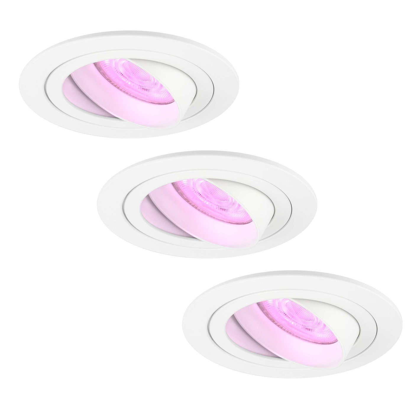 LED Spot Encastrable Blanc - Tokyo - Smart WiFi - Dimmable - RGB+CCT - 3 pièces