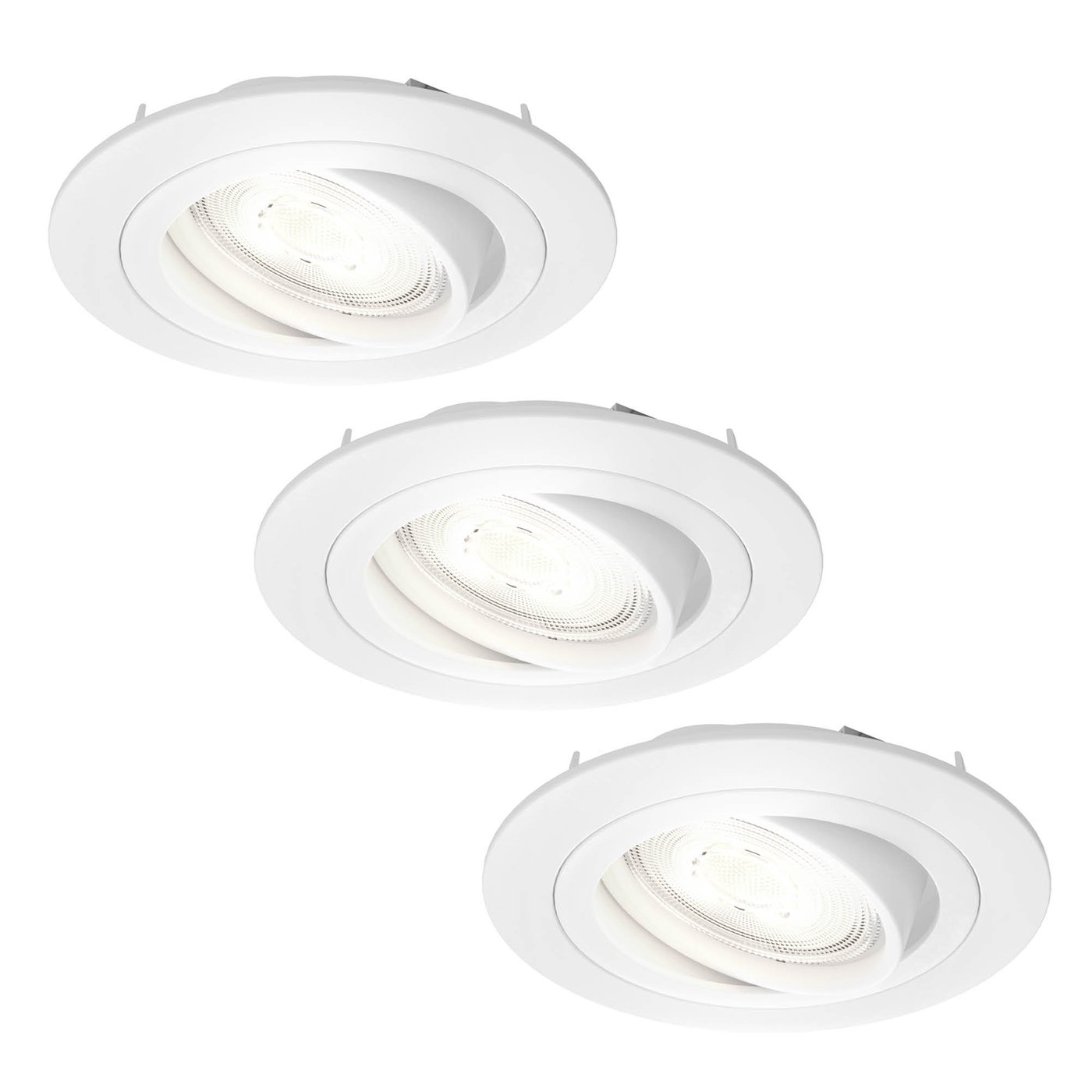 3x Lampy Wpuszczane w Sufit - Białe - Tokio - ściemniane - 3W - 6500K - ø92mm