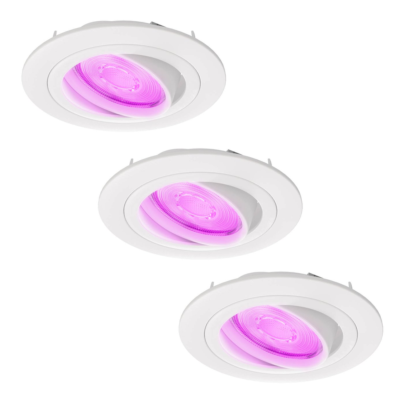 3x Lampy Wpuszczane w Sufit - inteligentne oświetlenie - Tokio - ściemniane - RGBWW - Białe