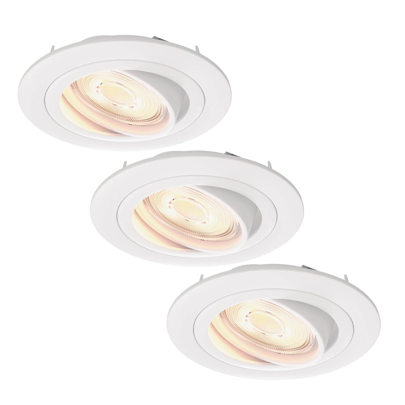 Dimmbare LED Einbaustrahler Weiß - Tokyo - 3W - 2700K - ø92mm - 3 Pack