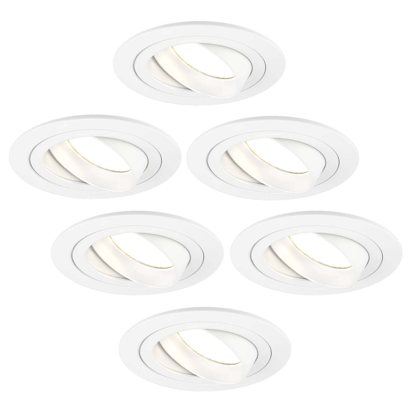 Dimmbare LED Einbaustrahler Weiß - Tokyo - 3W - 4000K -  ø92mm - 6 Pack