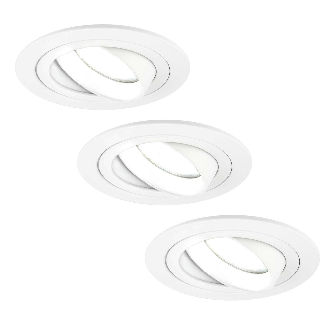 Dimmbare LED Einbaustrahler Weiß - Tokyo - 3W - 6500K -  ø92mm - 3 Pack