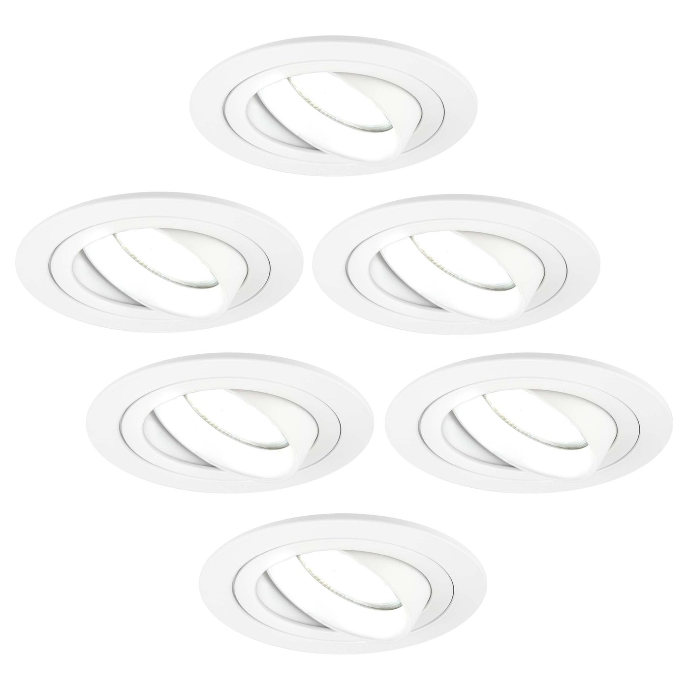 Dimmbare LED Einbaustrahler Weiß - Tokyo - 3W - 6500K -  ø92mm - 6 Pack