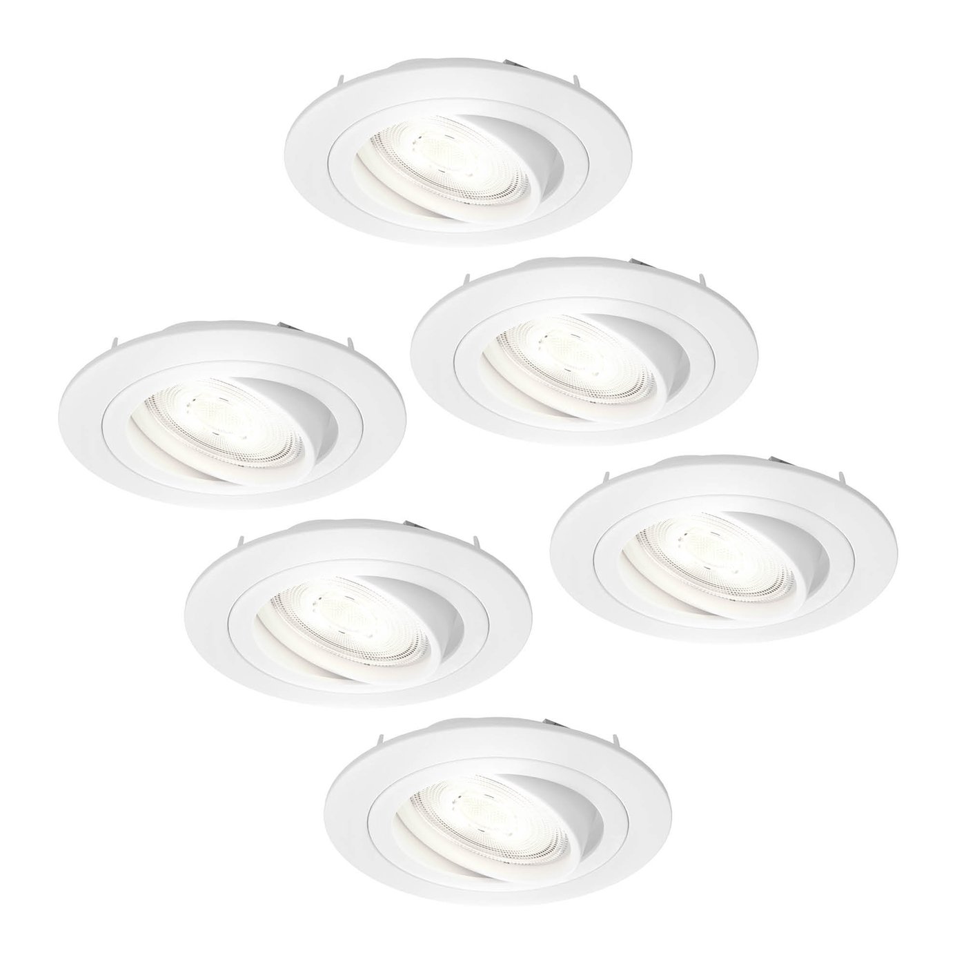 6x Lampy Wpuszczane w Sufit - Białe - Tokio - ściemniane - 3W - 6500K - ø92mm