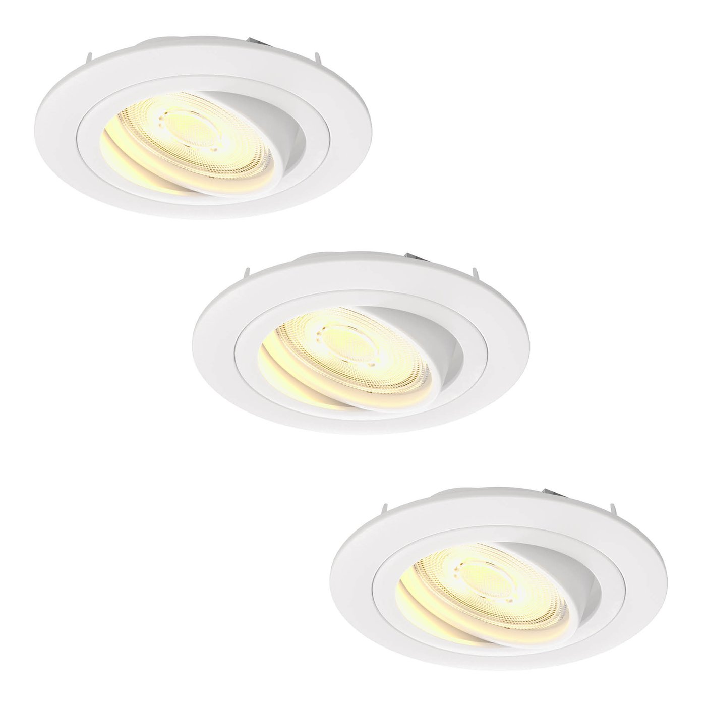3x Lampy Wpuszczane w Sufit - Białe - Tokio - ściemniane - 3W - 4000K - ø92mm