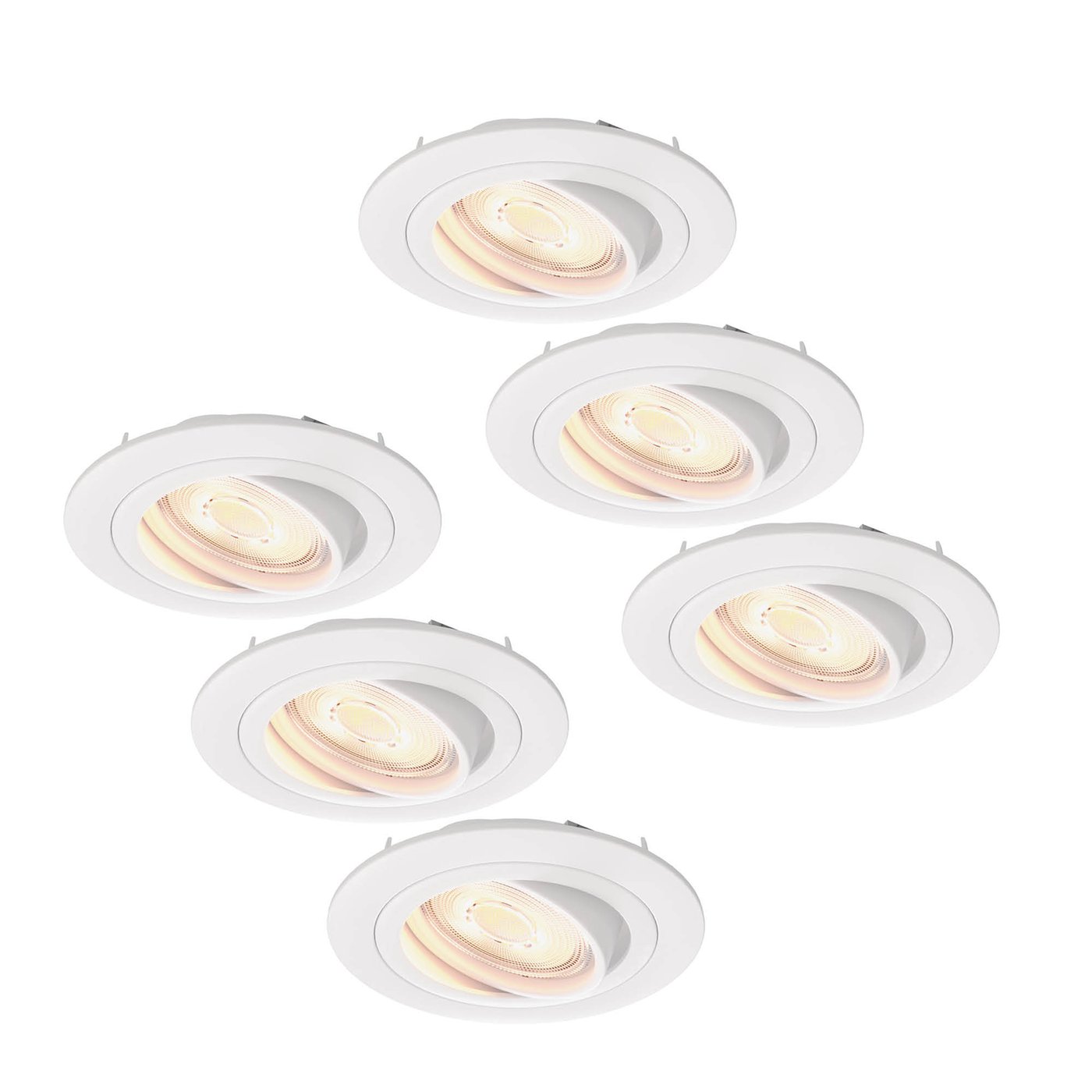 Dimmbare LED Einbaustrahler Weiß - Tokyo - 3W - 2700K - ø92mm - 6 Pack