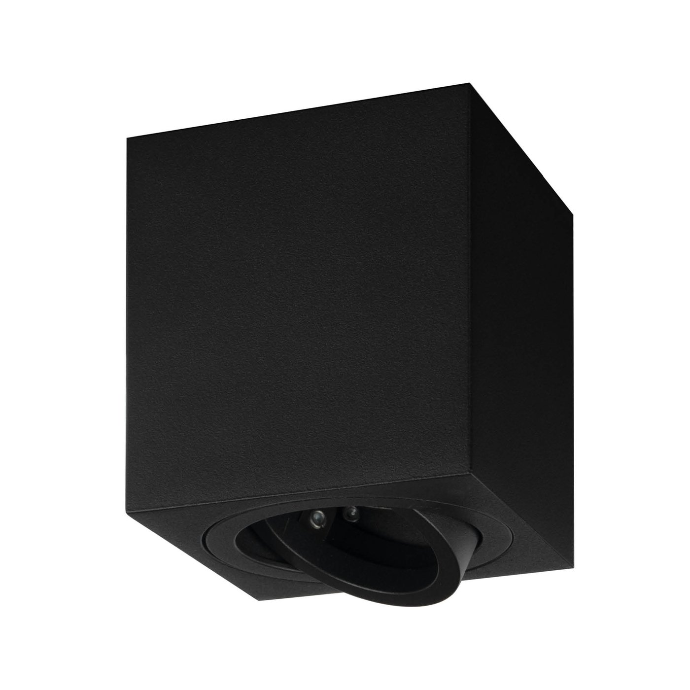 Dimmbare LED Aufbaustrahler - ø80mm - Quadrat - GU10 Fassung - Schwarz - Schwenkbar