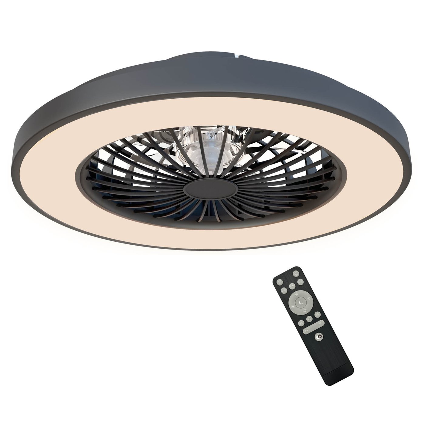 Ventilatore Da Soffitto Con Illuminazione Luce Soggiorno Telecomando Plafoniera Bianca Con Ventilatore Luce Notturna Dimmerabile Cct Timer Led 30 Watt 3500lm 2700 6500k D 47 Cm 84581941