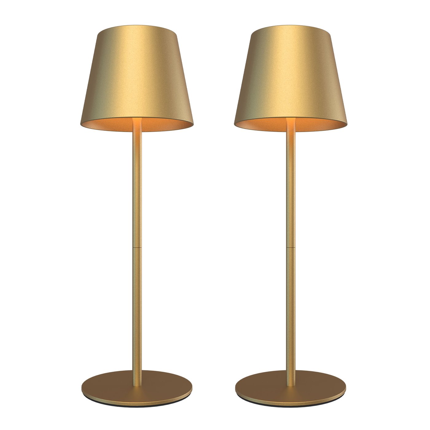 2x Lampa Stołowa LED USB-C Ładowalna – Mosiądz Złoty – 200 Lumenów – 2700K–5000K – IP54 – Akumulator 4400mAh