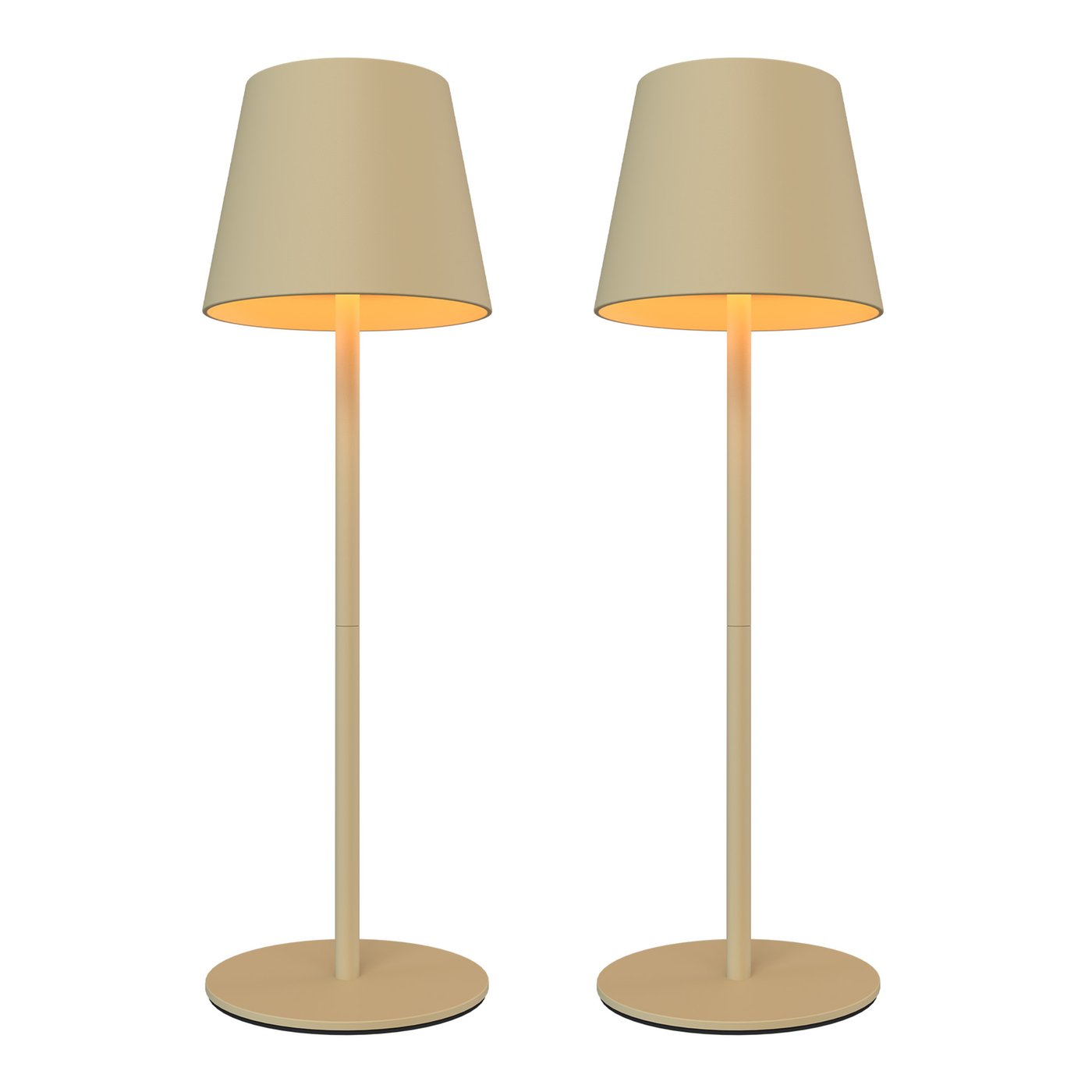 2x Lampa Stołowa LED USB-C Ładowalna – Beżowy – 200 Lumenów – 2700K–5000K – IP54 – Akumulator 4400mAh