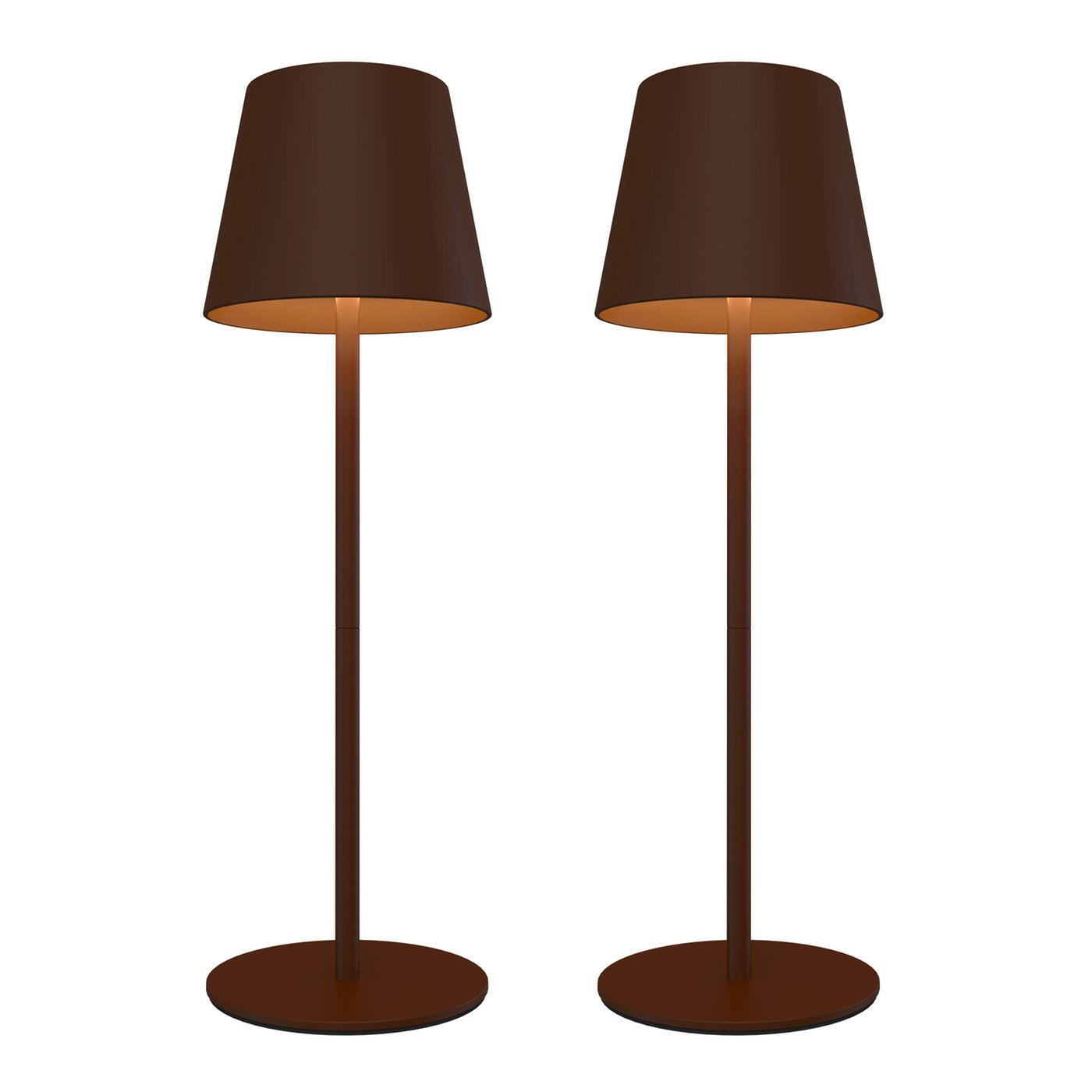 2x Lampa Stołowa LED USB-C Ładowalna – Brązowy – 200 Lumenów – 2700K–5000K – IP54 – Akumulator 4400mAh