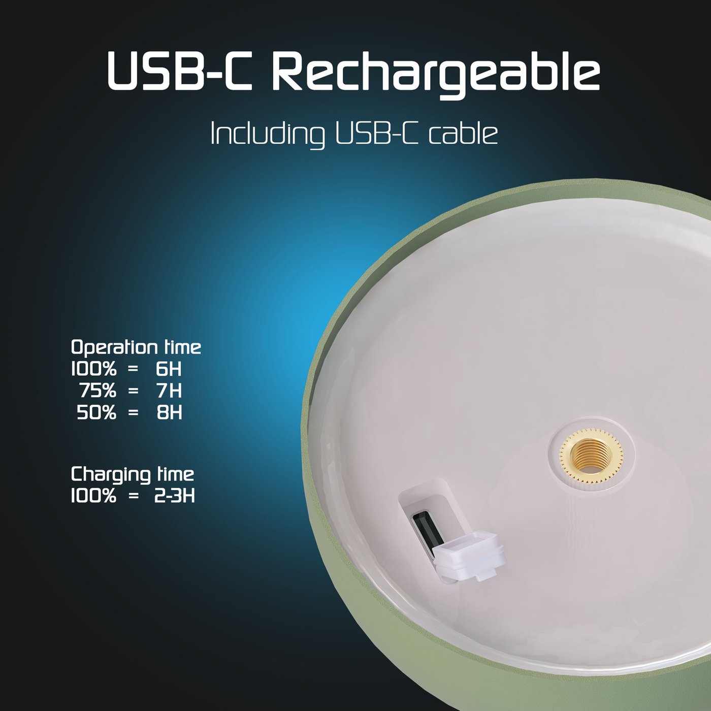 Kit 6 lampade da tavolo senza fili bianco con postazione ricaricabile per esterno - 89D2