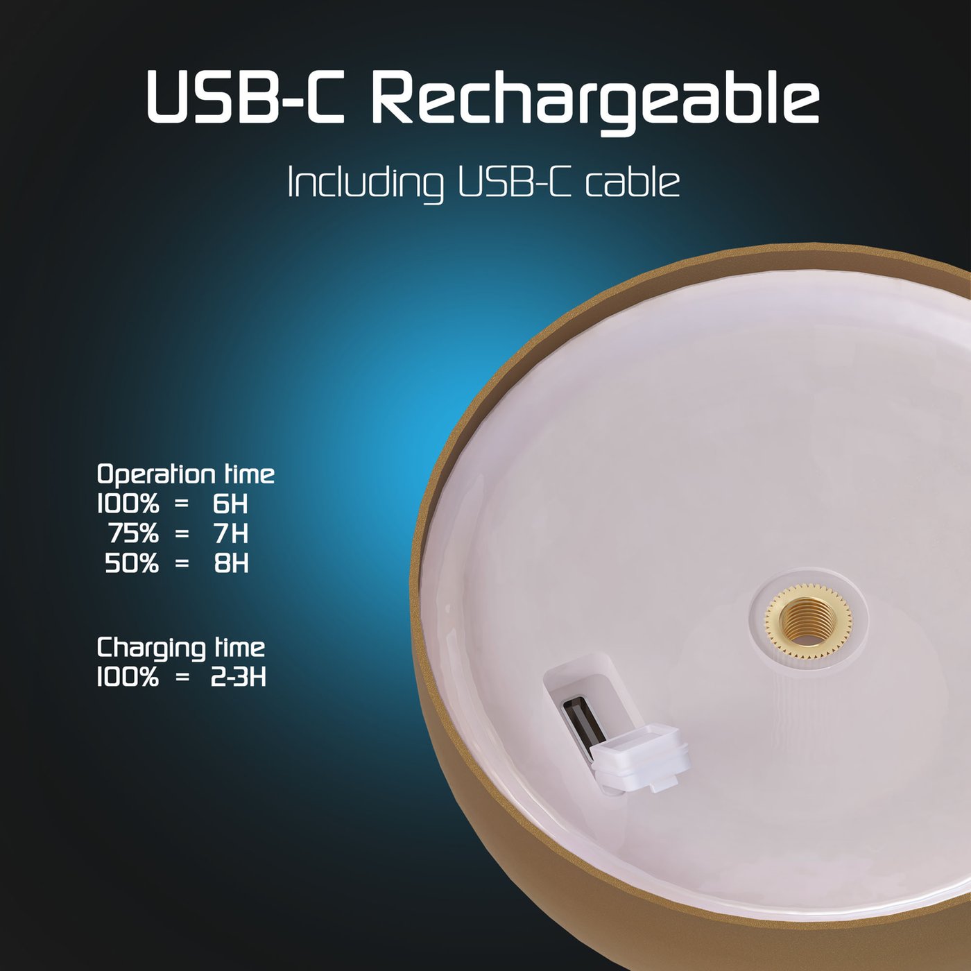 2 Lampade Solari Da Tavolo Touch Con IP67 – Ricaricabili USB-C Per Interno/Esterno - 3