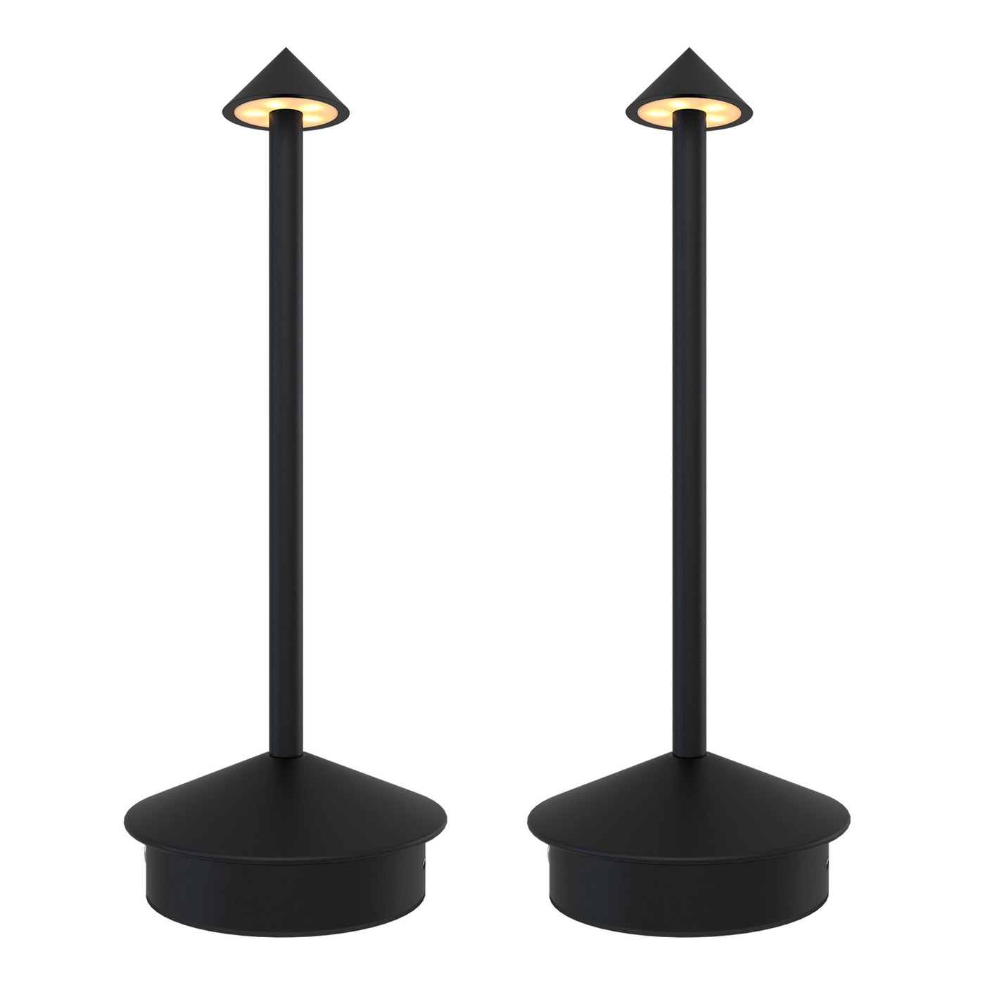 2x Lampa Stołowa LED USB-C Ładowalna – Matowa Czarna – 40 Lumenów – 2700K–5000K – IP20 – Akumulator 3600mAh