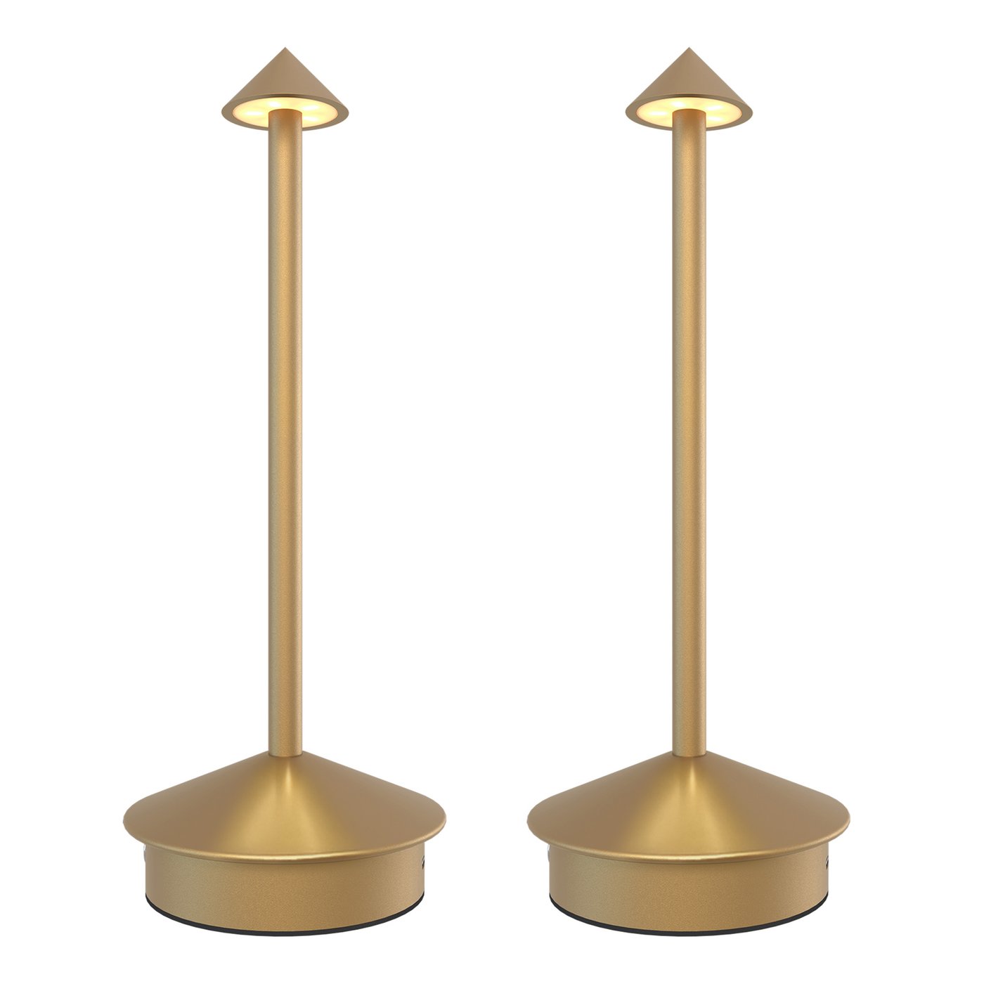 2x Lampa Stołowa LED USB-C Ładowalna – Mosiądz Złoty – 40 Lumenów – 2700K–5000K – IP20 – Akumulator 3600mAh