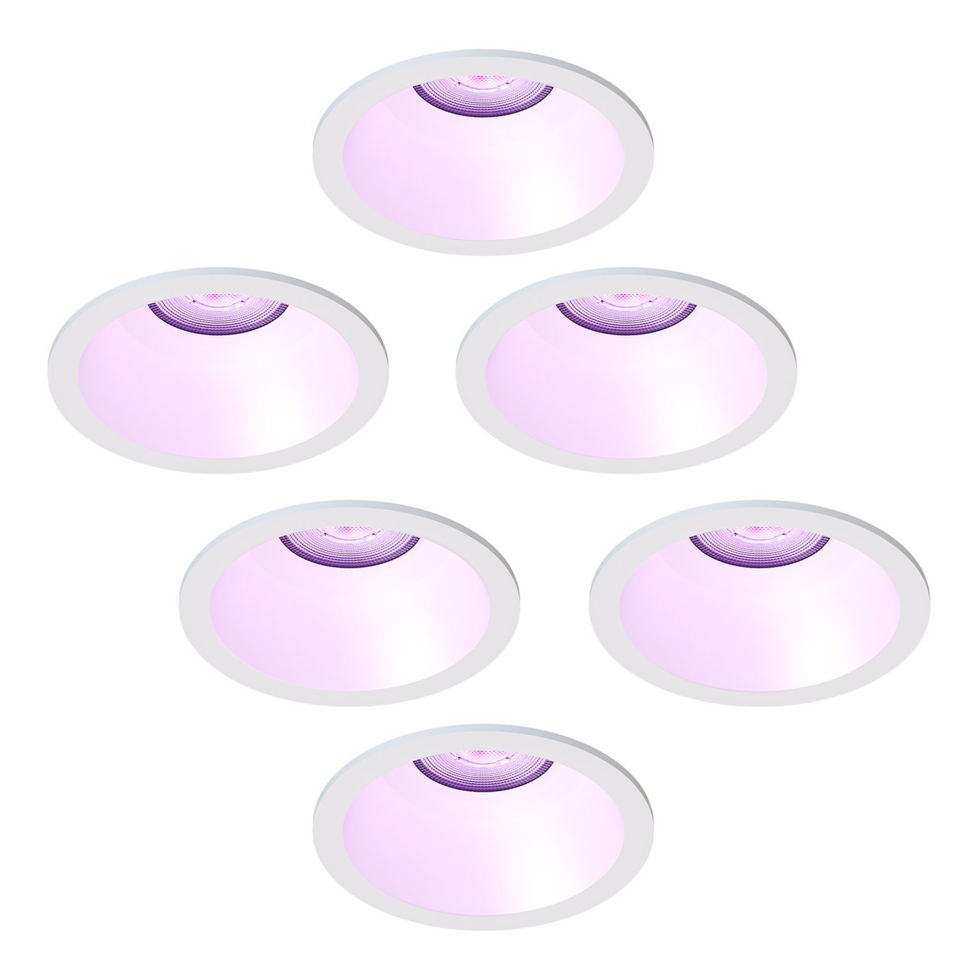 LED Einbaustrahler Dimmbar - Weiß - Rund - 4.9W - RGB+CCT - 345 Lumen - ø85mm - 6 pack
