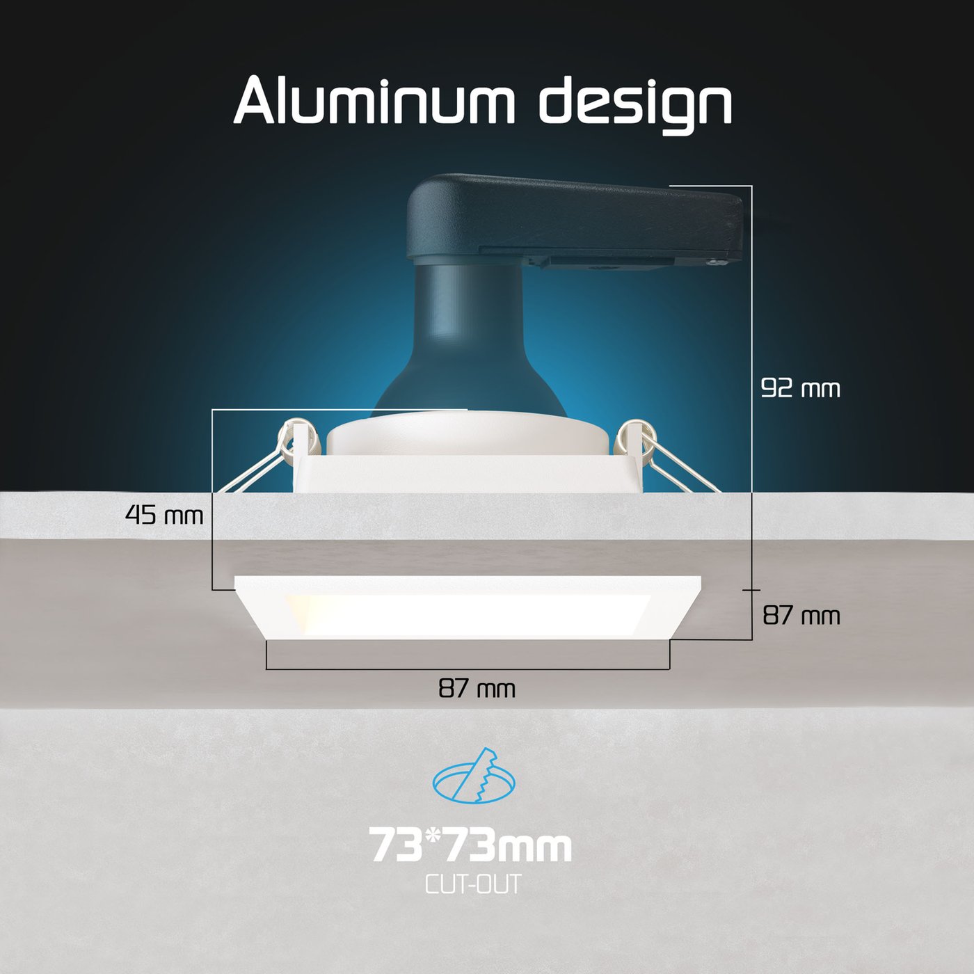 QAZQA - Modern Rechthoekige inbouwspot 2- lichts zwart - Qure | Woonkamer | Slaapkamer | Keuken - Aluminium Langwerpig |Rechthoekig - GU10 Geschikt voor LED - Max. 2 x 50 Watt