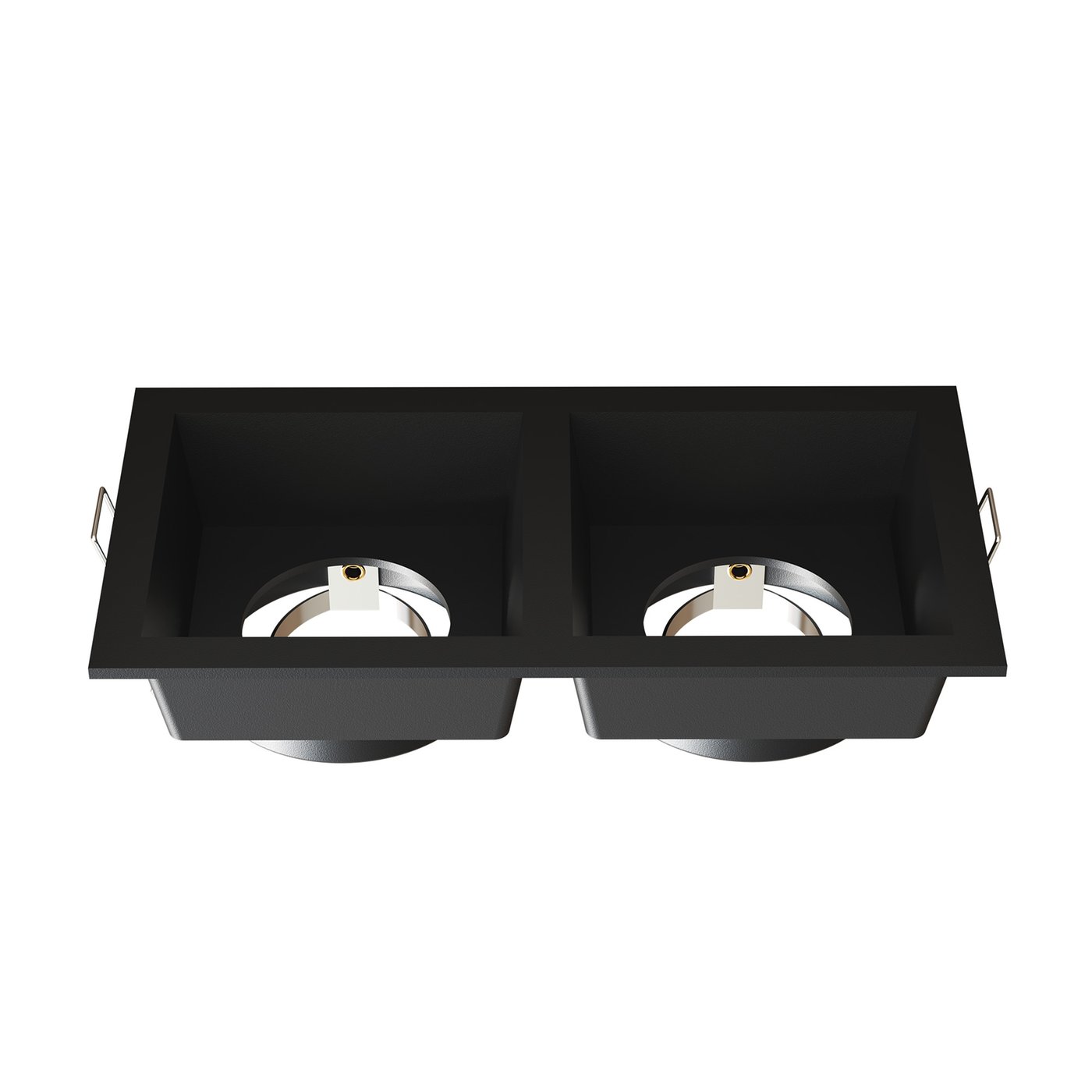 Dimbare LED Inbouwspot - Zwart - Dubbel - Rechthoek - GU10 Fitting - 162x85mm