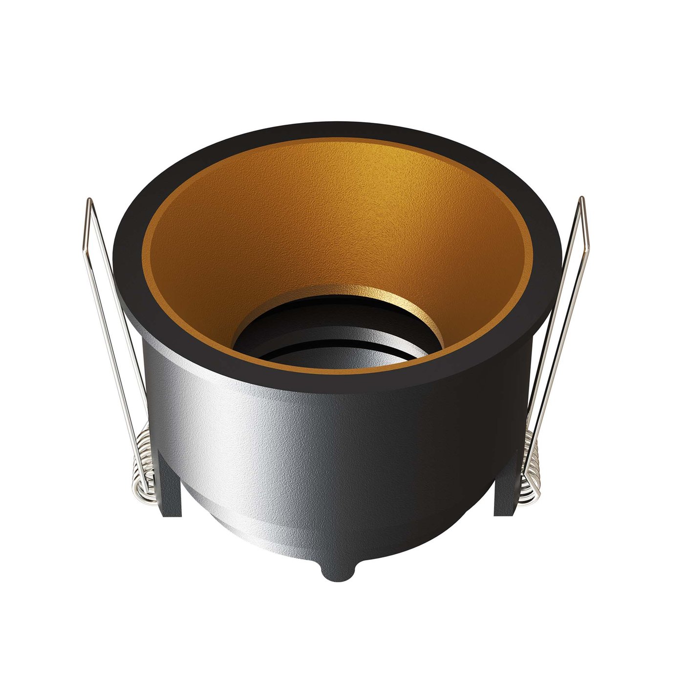 Dimbare LED Inbouwspot - Zwart / Goud - Rond - GU10 Fitting - ø81mm