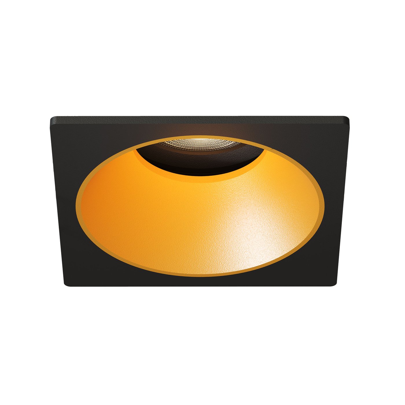 Dimbare LED Inbouwspot - Zwart / Goud - Vierkant - 3W - 2700K - 345 Lumen - 81x81mm