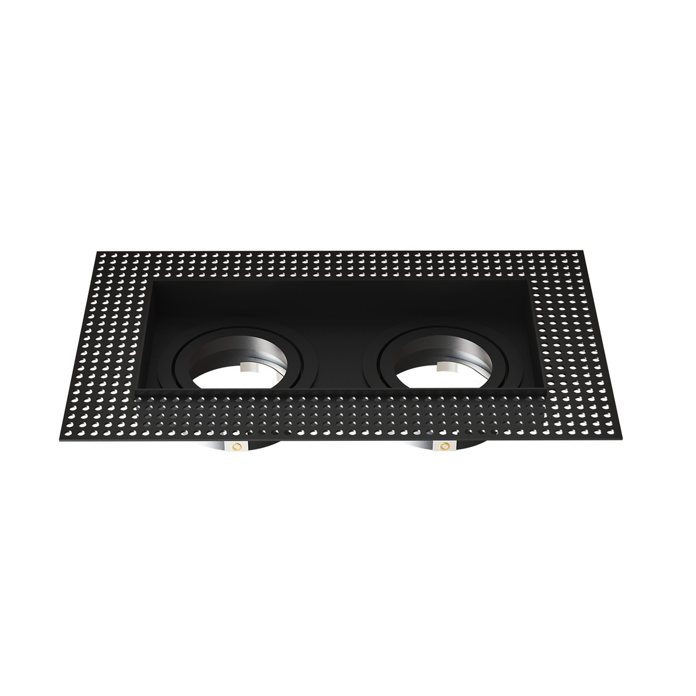 Dimbare LED Inbouwspot Trimless - Zwart - Dubbel - GU10 Fitting - 130x130mm