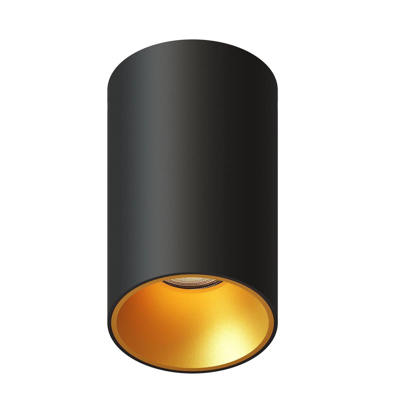 LED Opbouwspot dimbaar - Zwart / Goud - Rond - 3W - 2700K - 345 Lumen - ø80mm