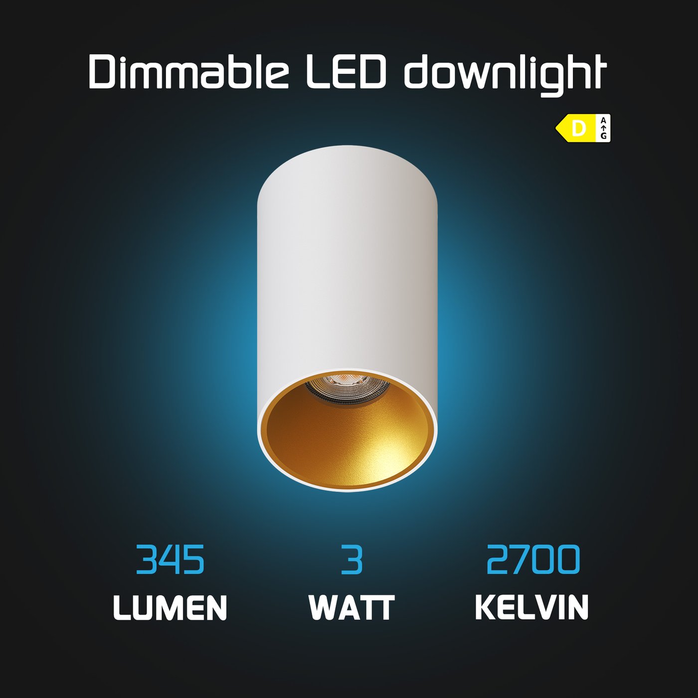 Spot LED Encastrable EDO SKAND – OSRAM – Noir/blanc – Pivotant 30° – IP20