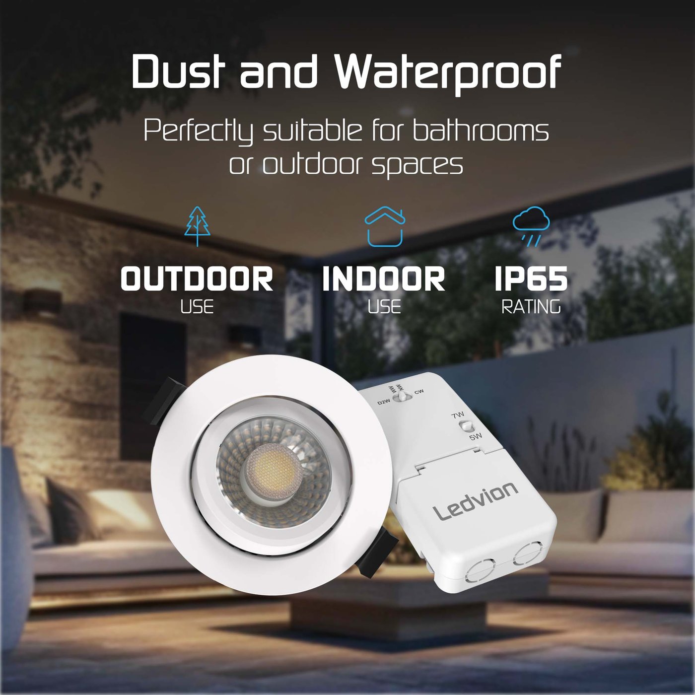Dimbare LED inbouwspot Triple - Rechthoek - 3W - 4000K - Wit
