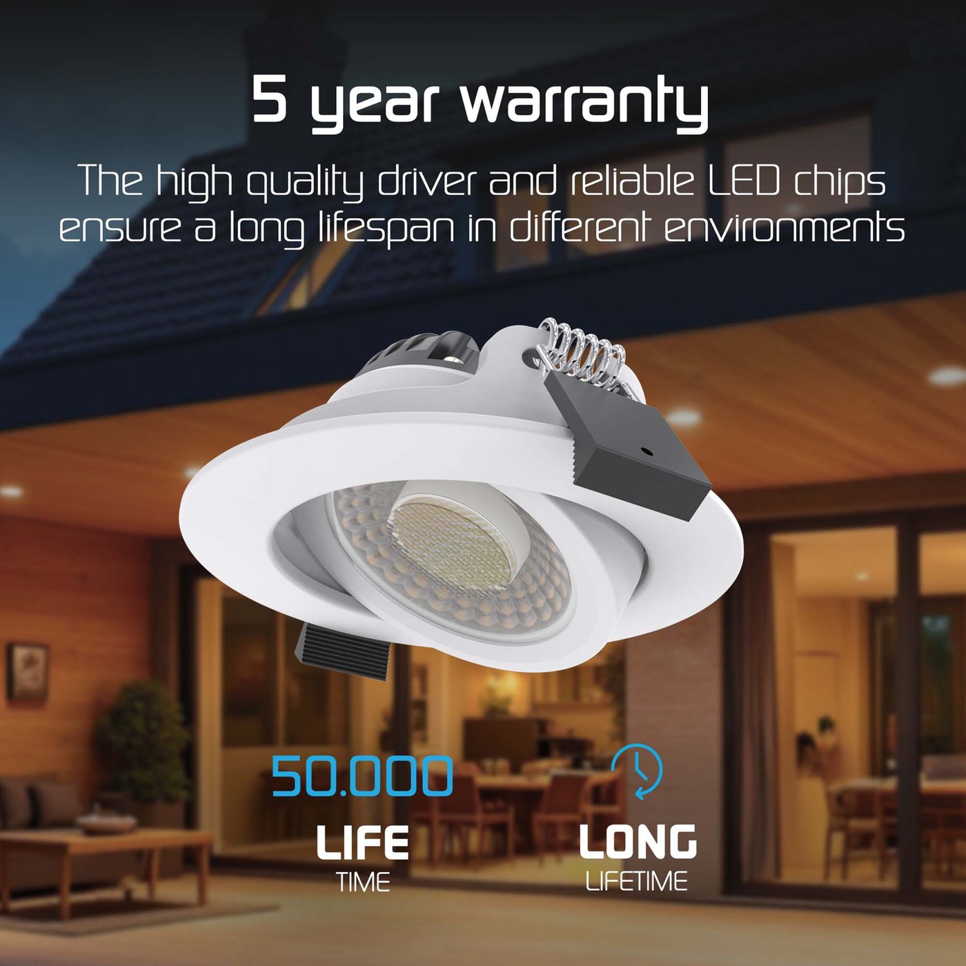 FARETTO A LED 18W AD DA INCASSO ORIENTABILE SPOT LUCE A MOLLE CON ALETTE DRIVER