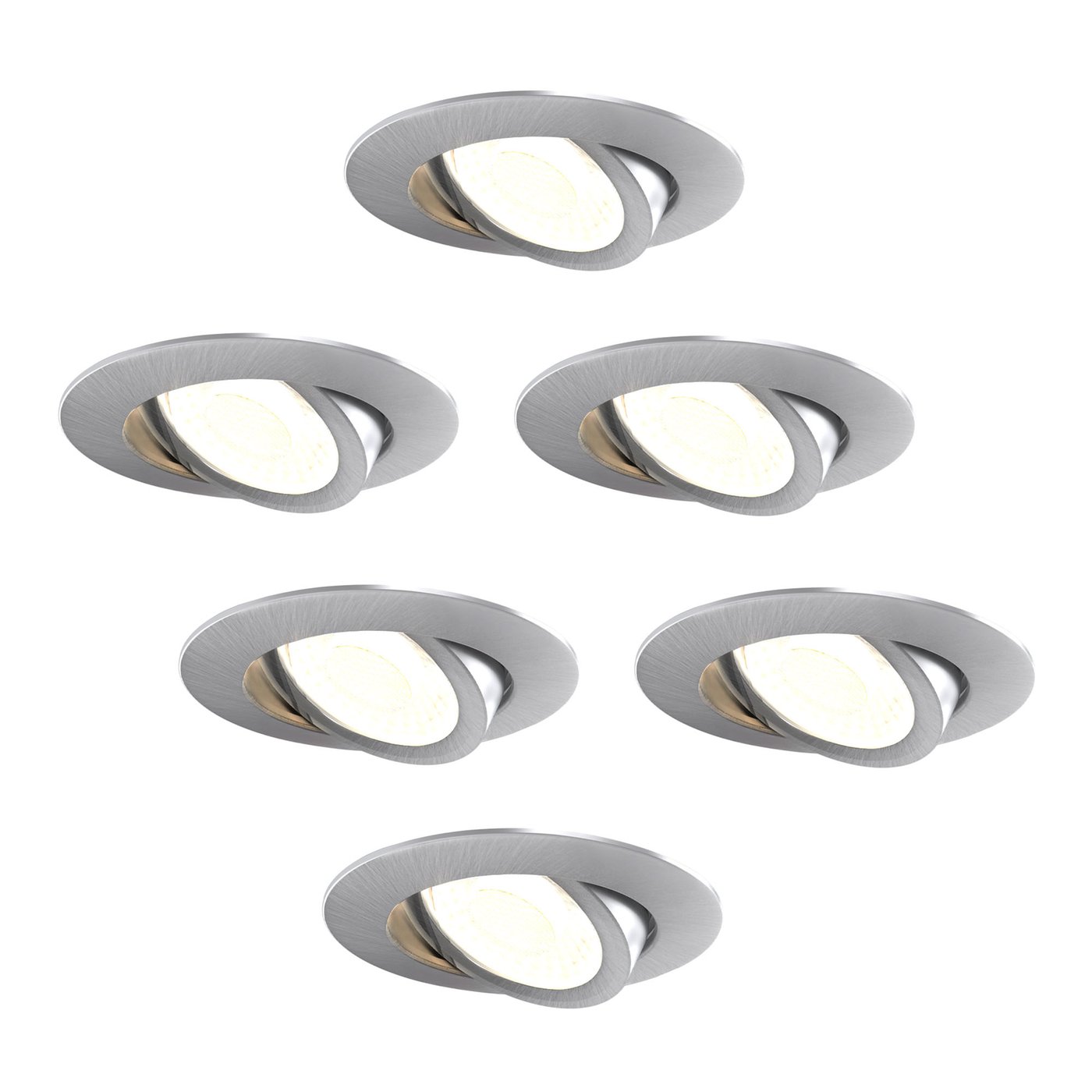 6x LED Inbouwspots dimbaar - CCT - IP65 - RVS - Kantelbaar - Aluminium - Geschikt voor badkamer - 5 jaar garantie