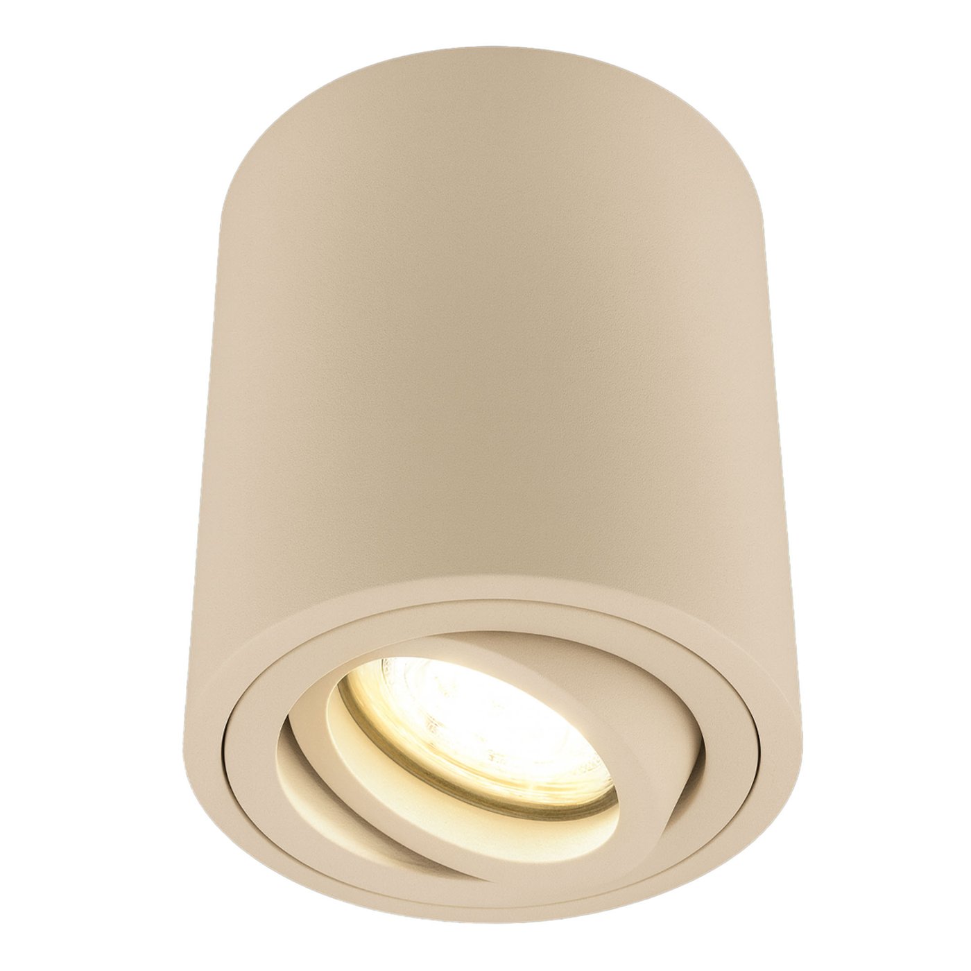 Dimmbare LED Aufbaustrahler - Rund - Beige - 3W - 2700K - Schwenkbar - ø95mm